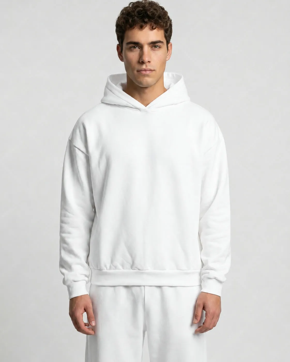 Heavyweight Essential Hoodie in White, view 2 of 10