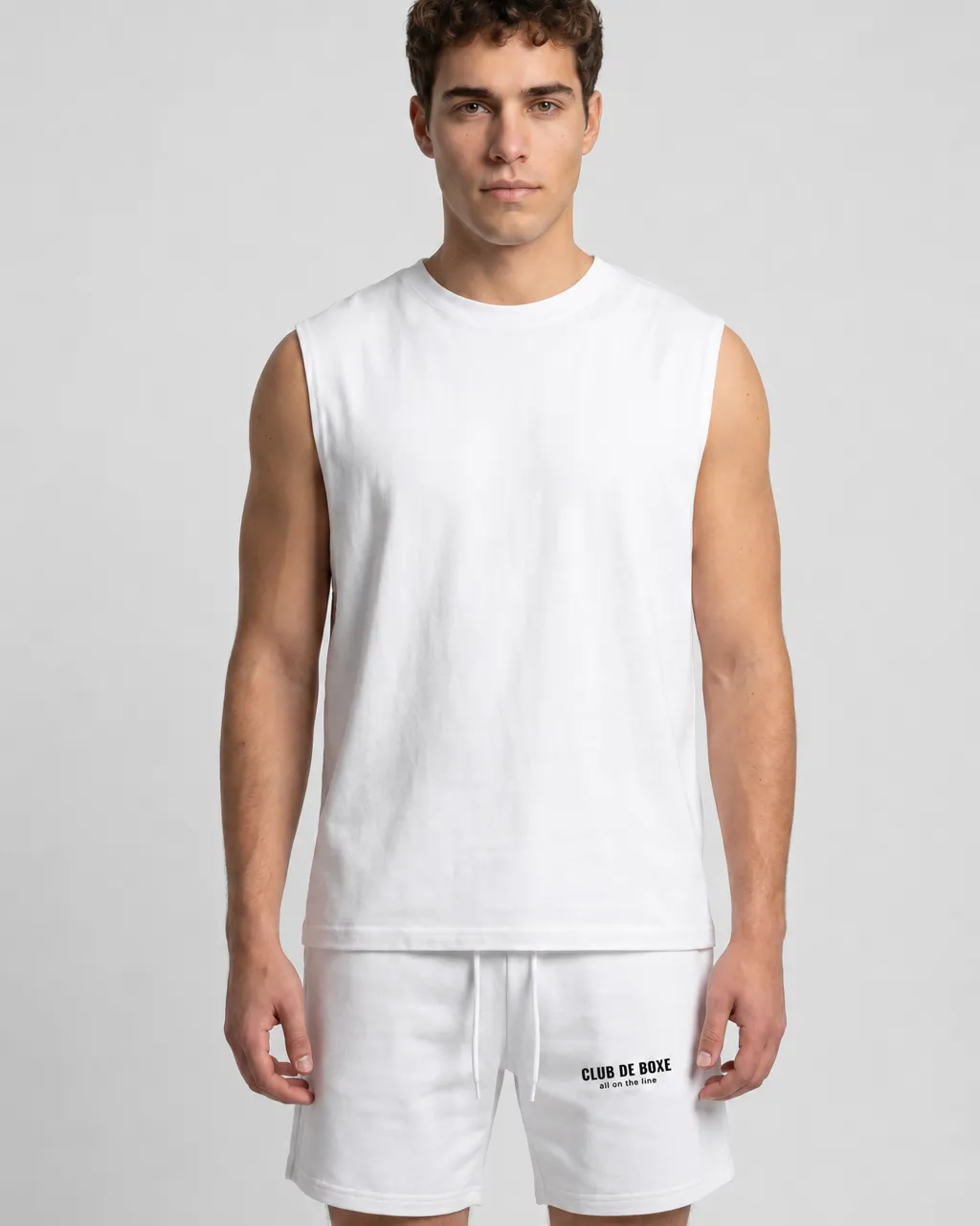 Essential Sleeveless T-Shirt in White, view 2 of 10