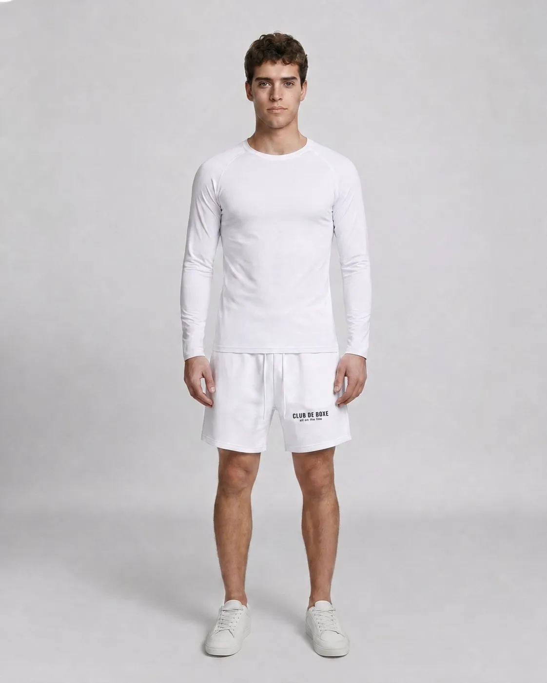 Athletic Long Sleeve Compression T-Shirt in White, view 5 of 10