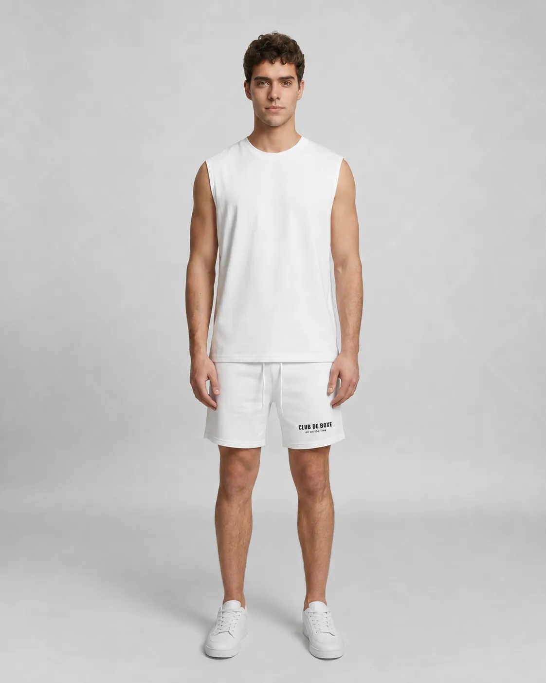 Essential Sleeveless T-Shirt in White, view 5 of 10