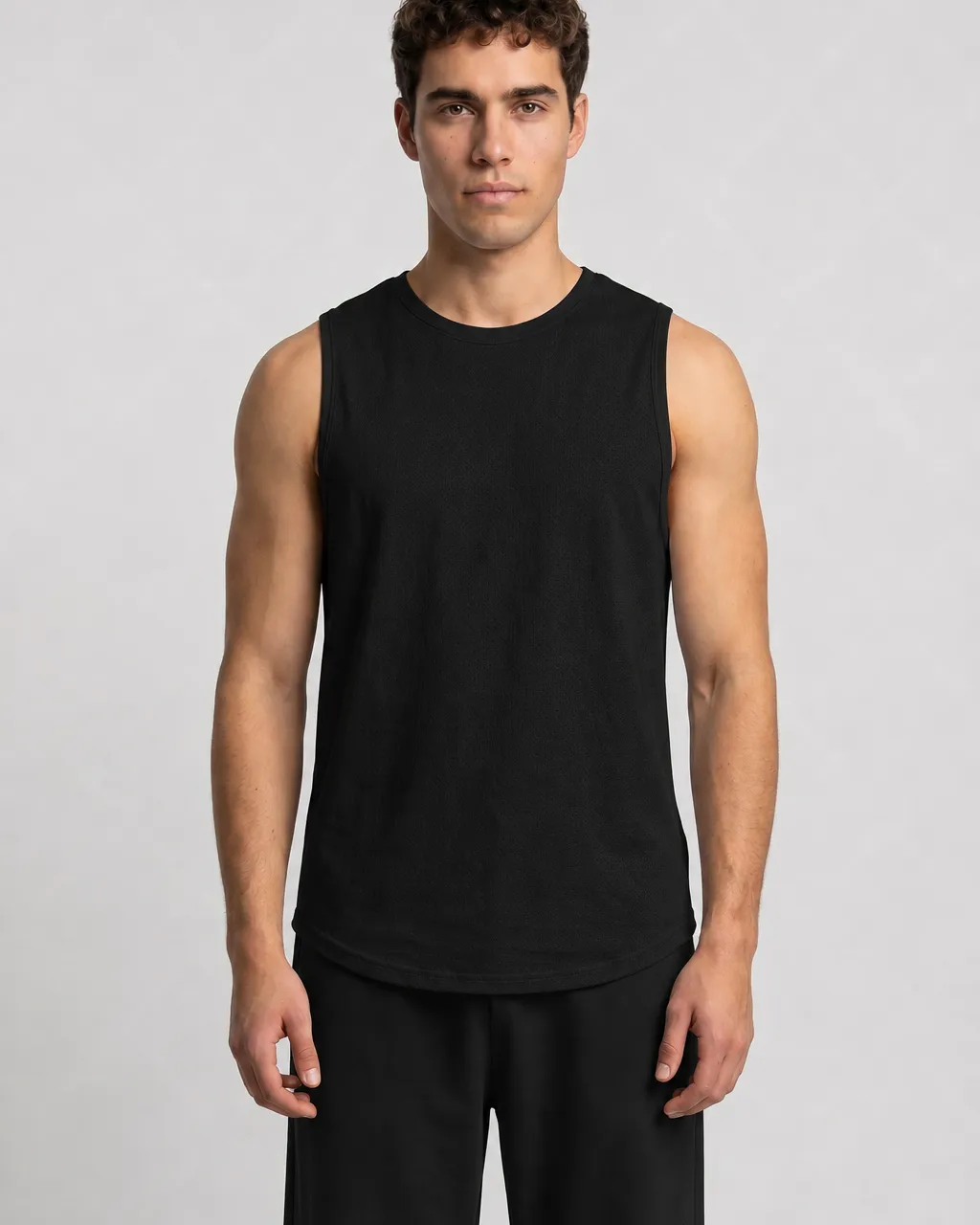 Athletic Sleeveless T-Shirt in Black, view 7 of 10