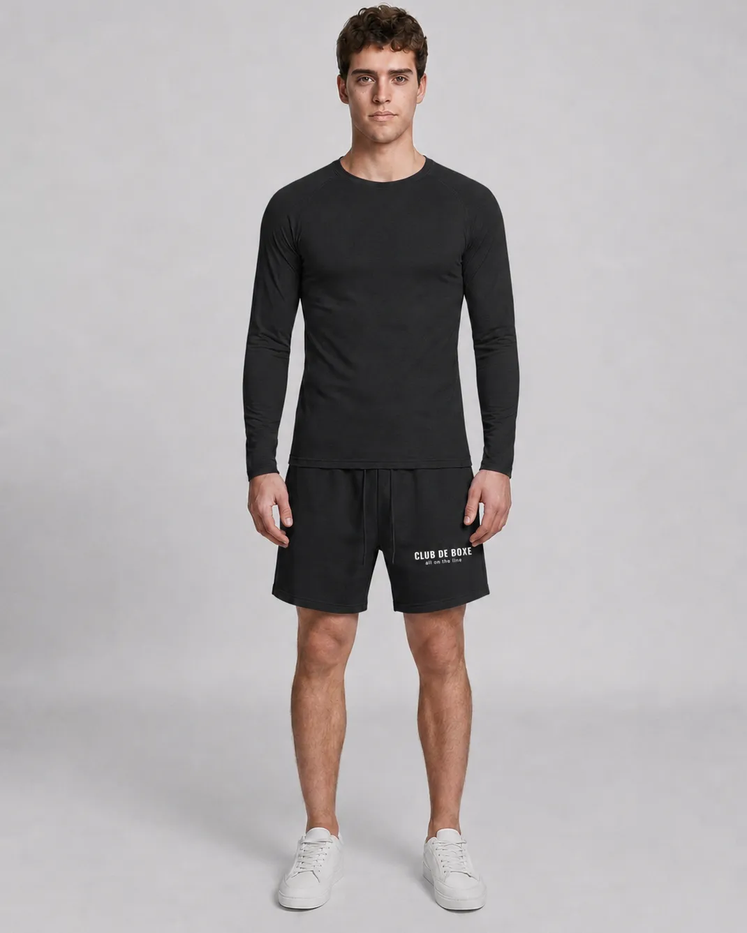 Athletic Long Sleeve Compression T-Shirt in Black, view 10 of 10