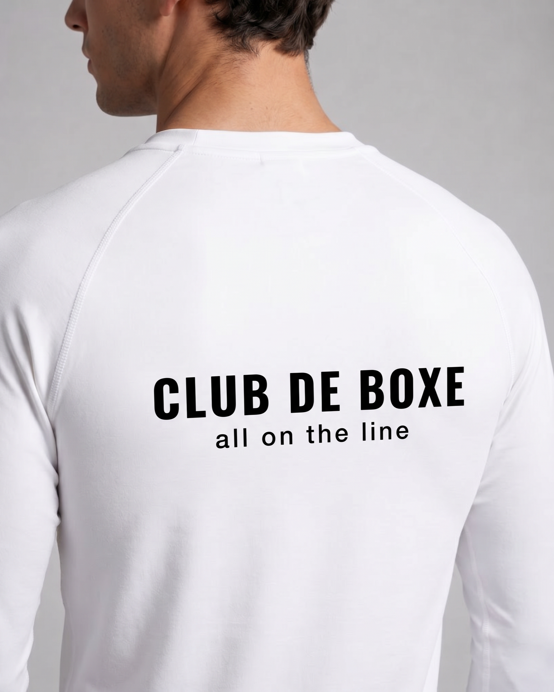 Club de Boxe R00155 Athletic Long Sleeve - White - close up