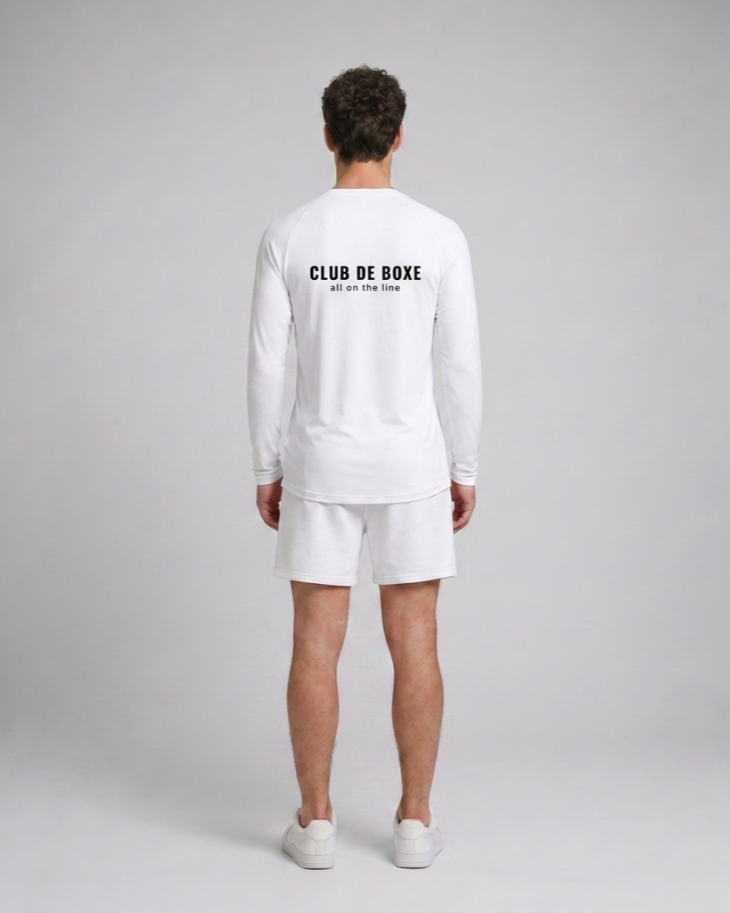 Club de Boxe R00155 Athletic Long Sleeve - White - full back