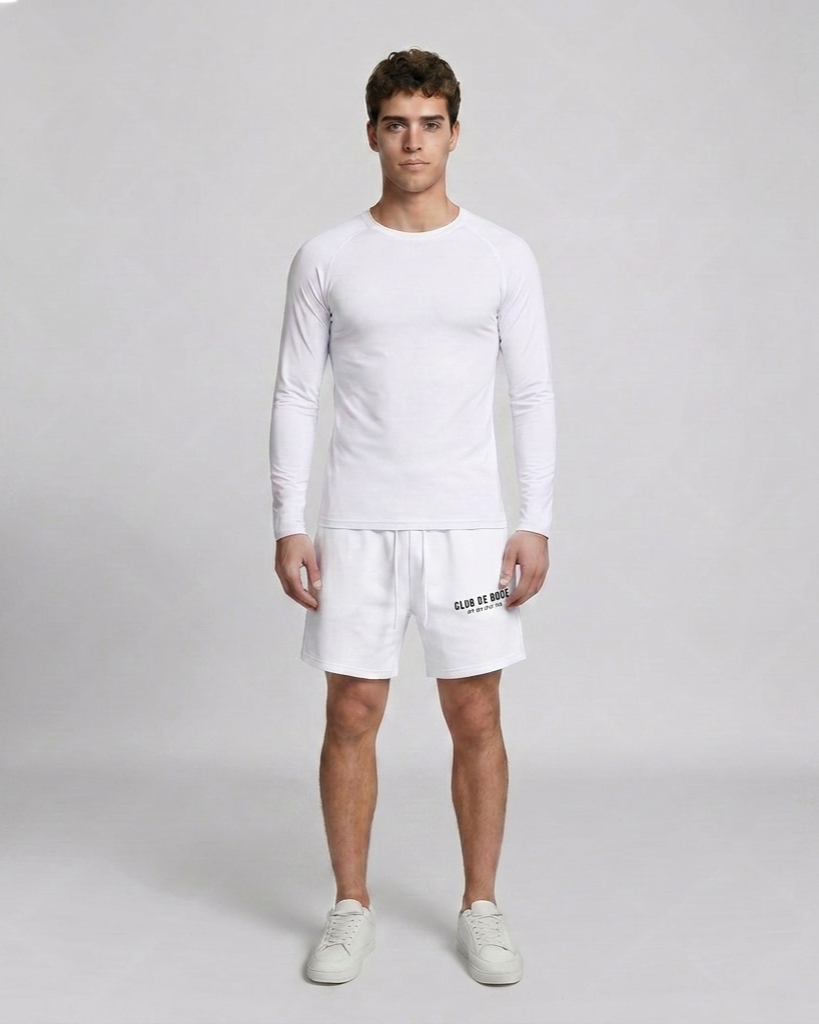 Club de Boxe R00155 Athletic Long Sleeve - White - full front v2