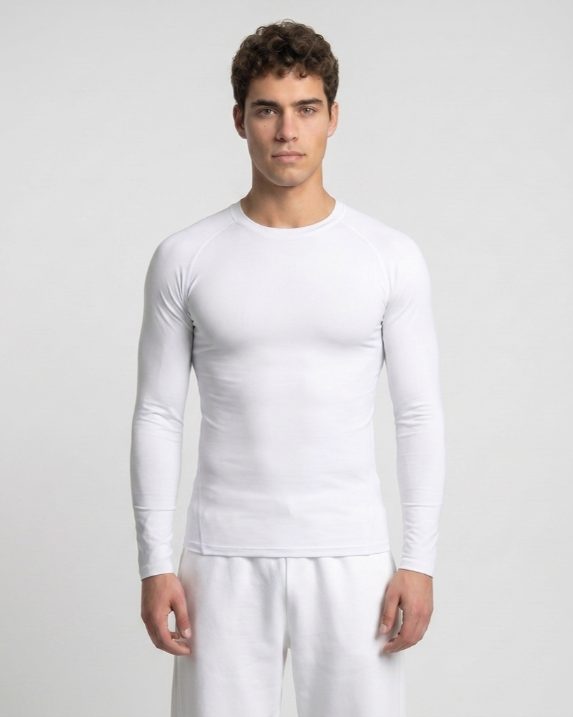 Club de Boxe R00155 Athletic Long Sleeve - White - upper front