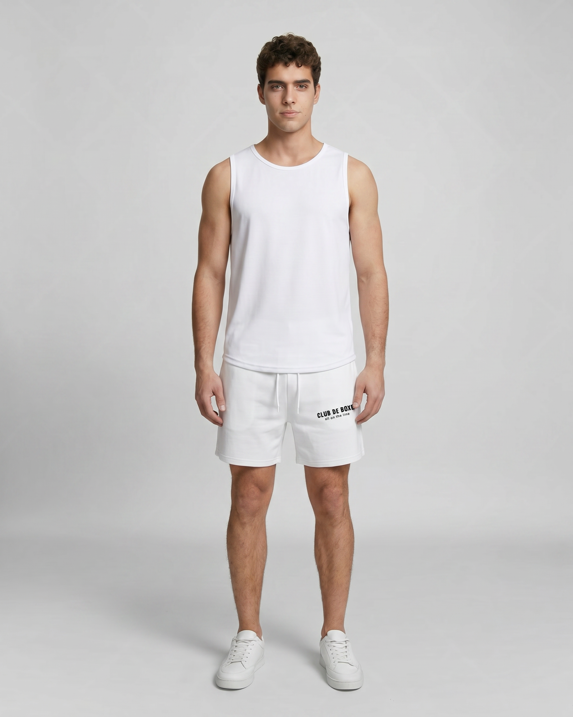 Club de Boxe RP0001 Athletic Sleeveless - White - full front
