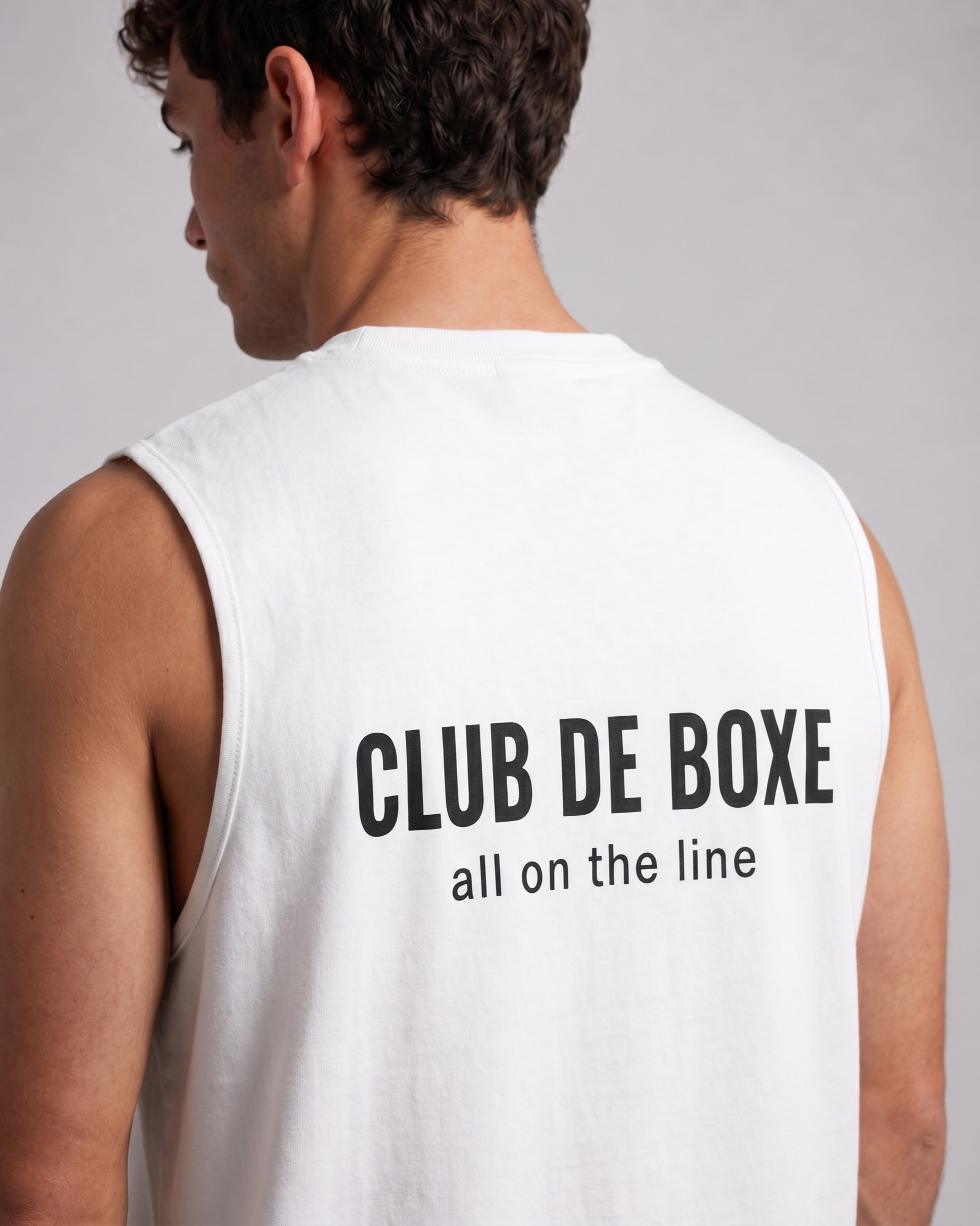 Club de Boxe RU0006 Essential Sleeveless - White - close up