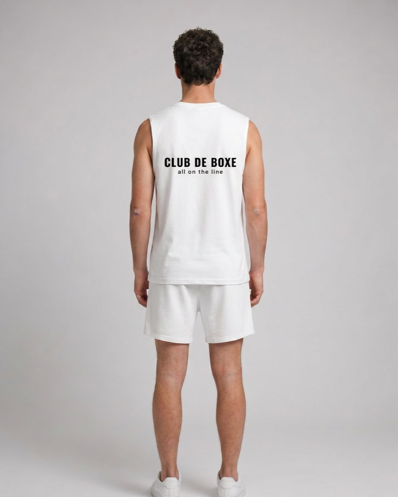 Club de Boxe RU0006 Essential Sleeveless - White - full back