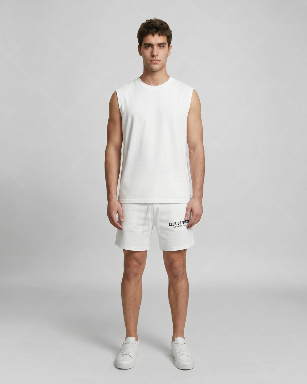 Club de Boxe RU0006 Essential Sleeveless - White - full front