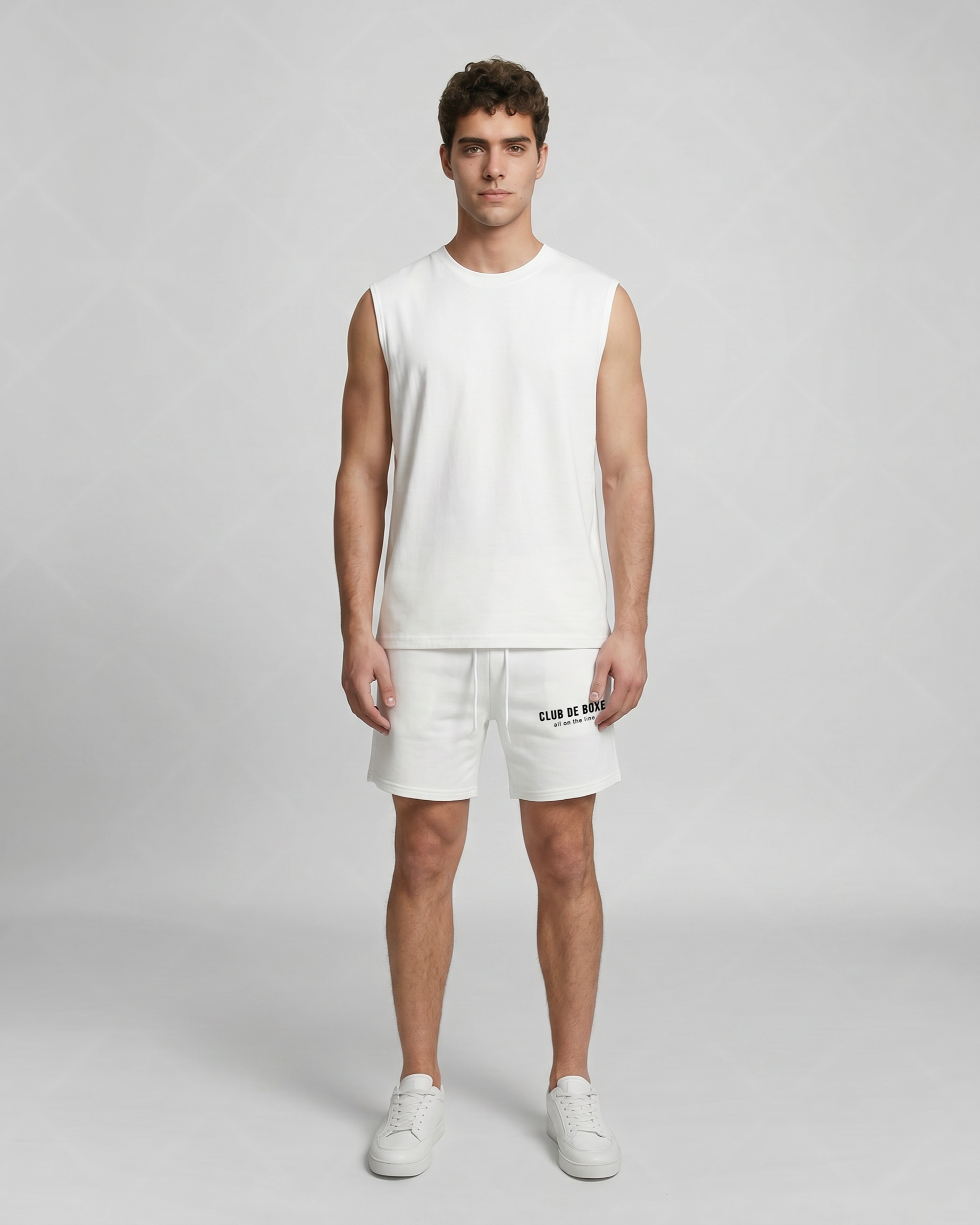 Club de Boxe RU0006 Essential Sleeveless - White - full front