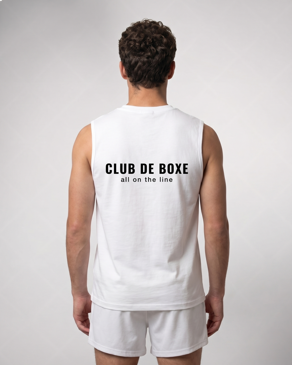 Club de Boxe RU0006 Essential Sleeveless - White - upper back
