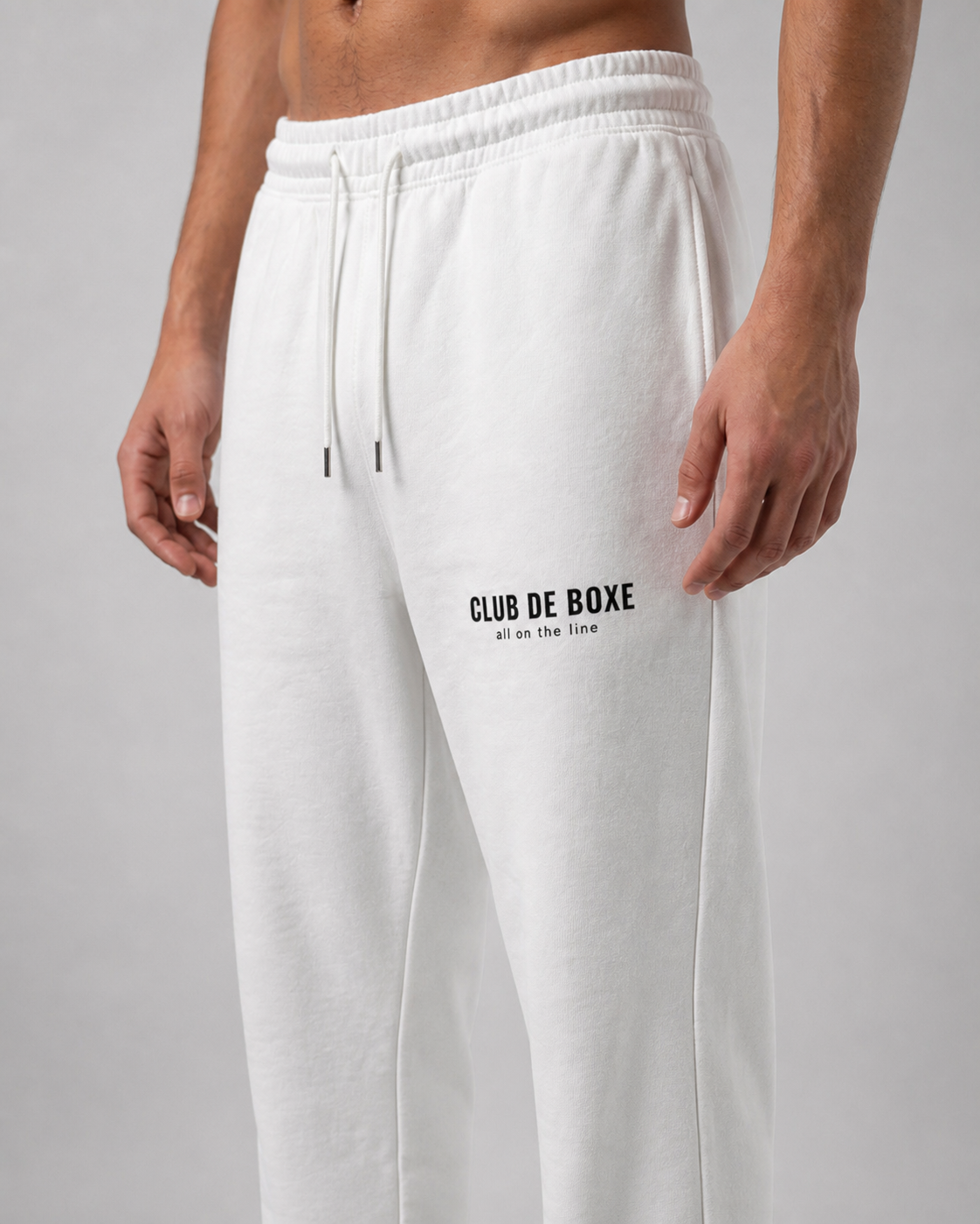 Club de Boxe WK1007 Sweatpants - White - close up