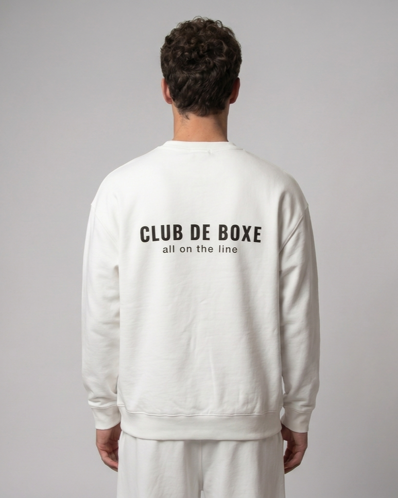 Club de Boxe RU0114 Sweatshirt - White - upper back new